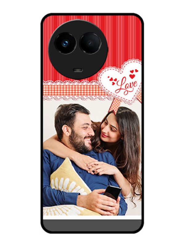 Custom Realme 11 5G Custom Metal Phone CaseRed Love Pattern Design
