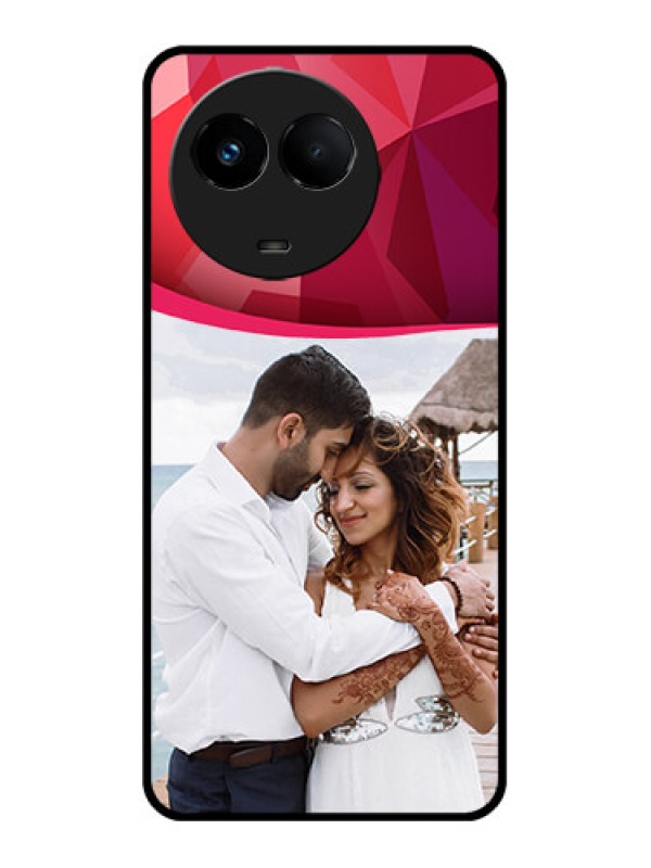 Custom Realme 11 5G Custom Metal Phone CaseRed Abstract Design