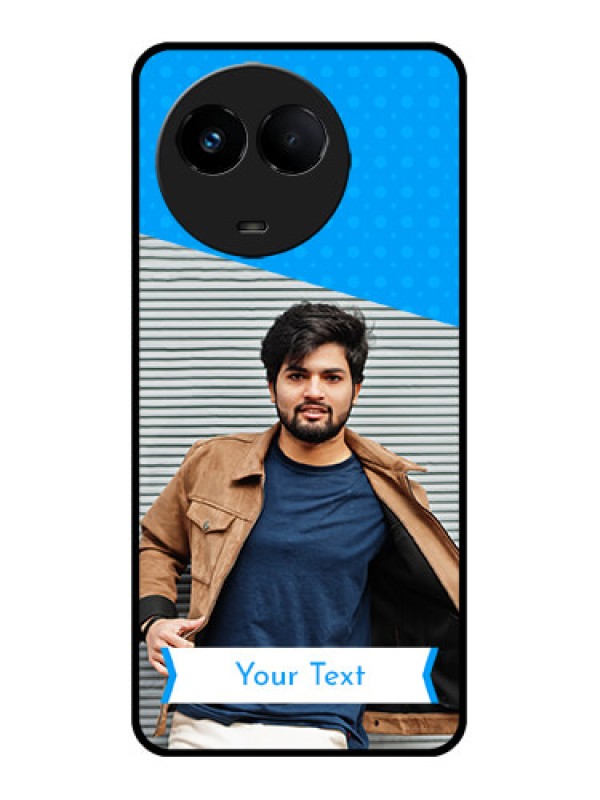 Custom Realme 11 5G Custom Metal Phone CaseSimple Blue Color Design