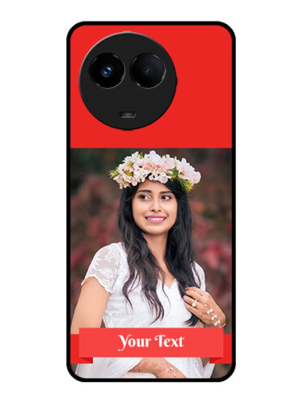 Custom Realme 11 5G Custom Metal Phone CaseSimple Red Color Design