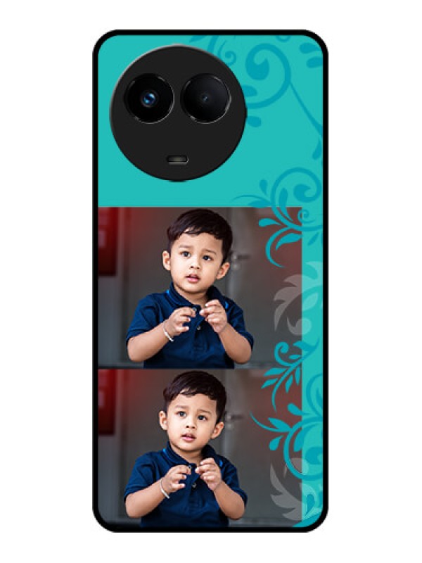 Custom Realme 11 5G Custom Metal Phone CaseWith Photo And Green Floral Design