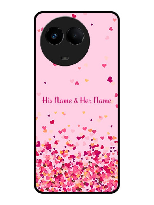Custom Realme 11 5G Custom Metal Phone CaseFloating Hearts Design