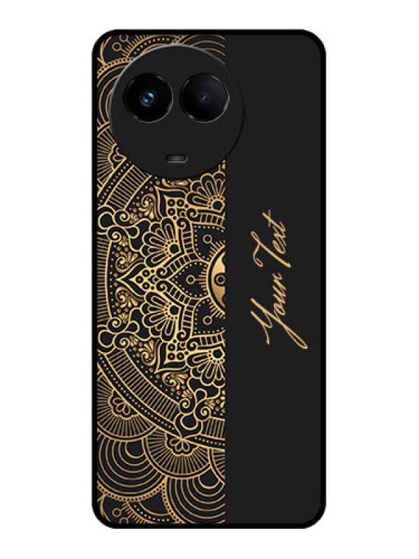 Custom Realme 11 5G Custom Metal Phone CaseMandala Art With Custom Text Design