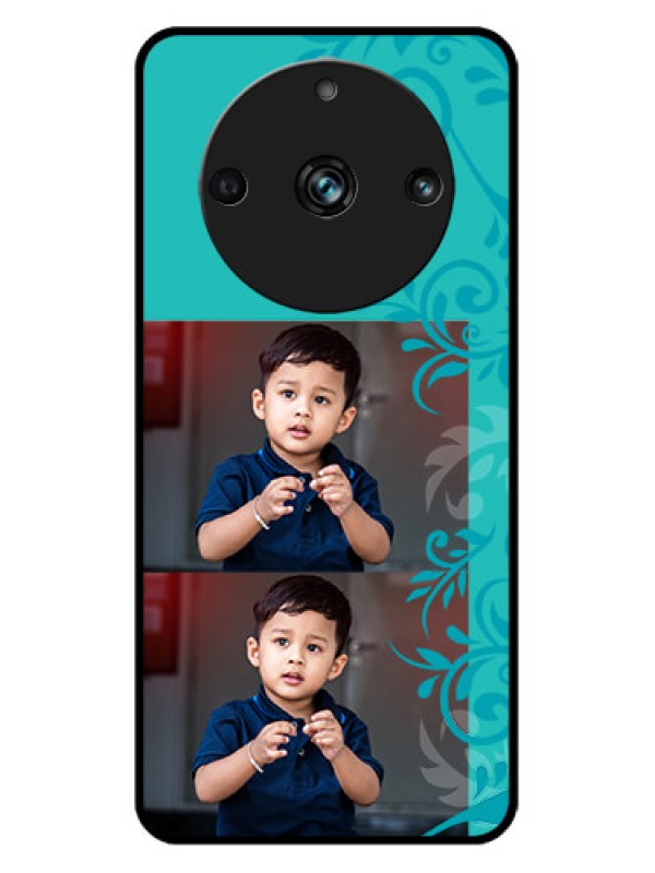 Custom Realme 11 Pro 5G Custom Metal Phone CaseWith Photo And Green Floral Design