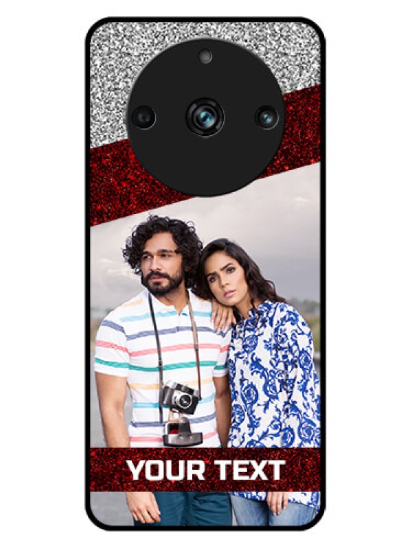 Custom Realme 11 Pro 5G Custom Metal Phone CaseImage Holder With Glitter Strip Design