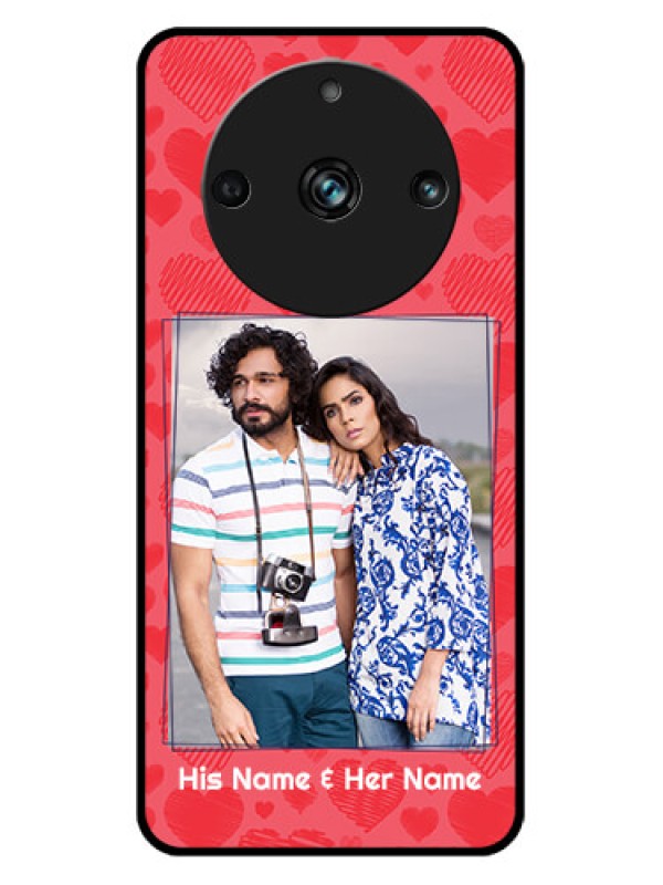 Custom Realme 11 Pro 5G Custom Metal Phone CaseWith Red Heart Symbols Design