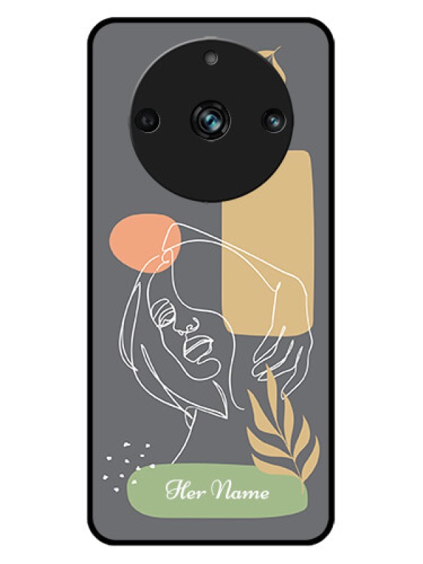 Custom Realme 11 Pro 5G Custom Metal Phone CaseGazing Woman Line Art Design