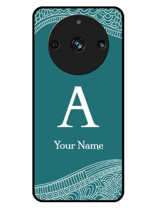 Custom Realme 11 Pro 5G Custom Metal Phone CaseLine Art Pattern With Custom Name Design