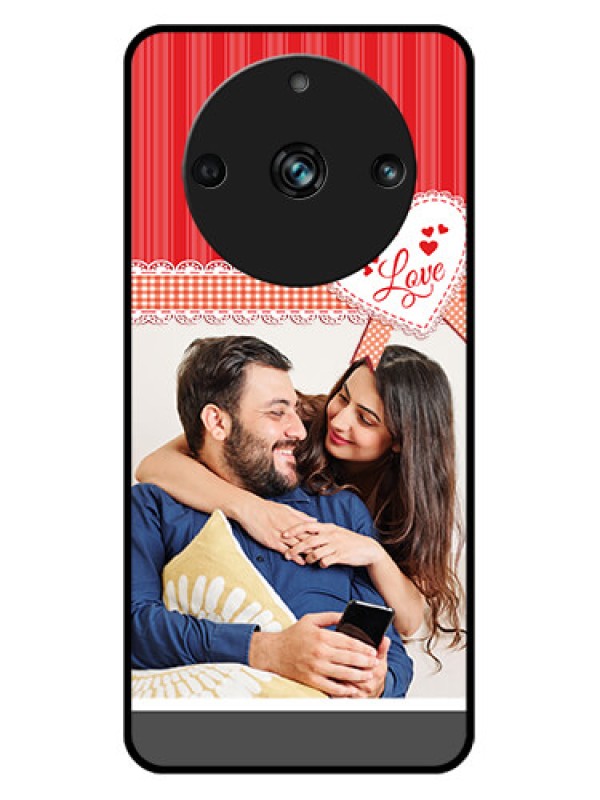 Custom Realme 11 Pro Plus 5G Custom Metal Phone CaseRed Love Pattern Design
