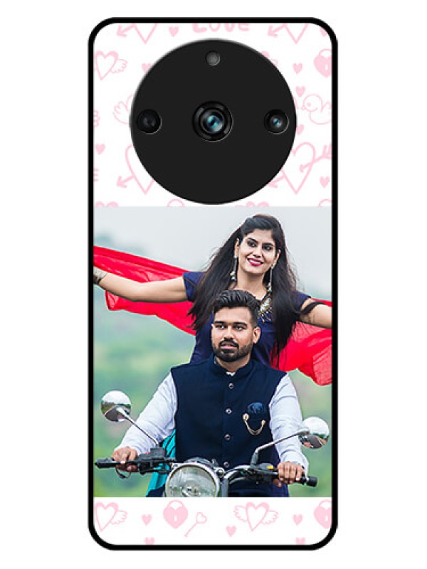 Custom Realme 11 Pro Plus 5G Custom Metal Phone CasePink Flying Heart Design