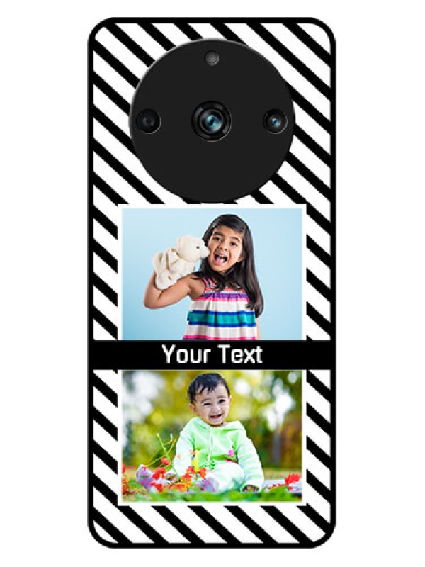 Custom Realme 11 Pro Plus 5G Custom Metal Phone CaseBlack And White Stripes Design