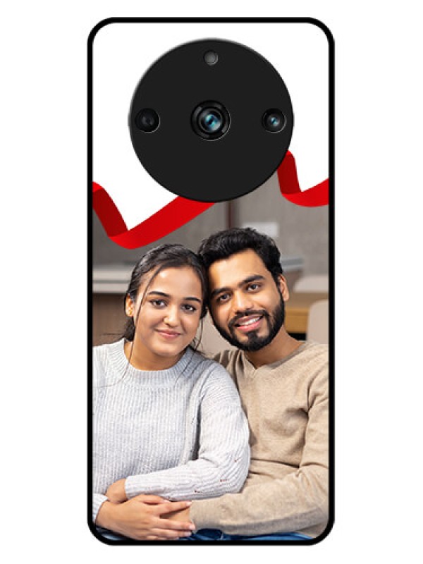 Custom Realme 11 Pro Plus 5G Custom Metal Phone CaseRed Ribbon Frame Design