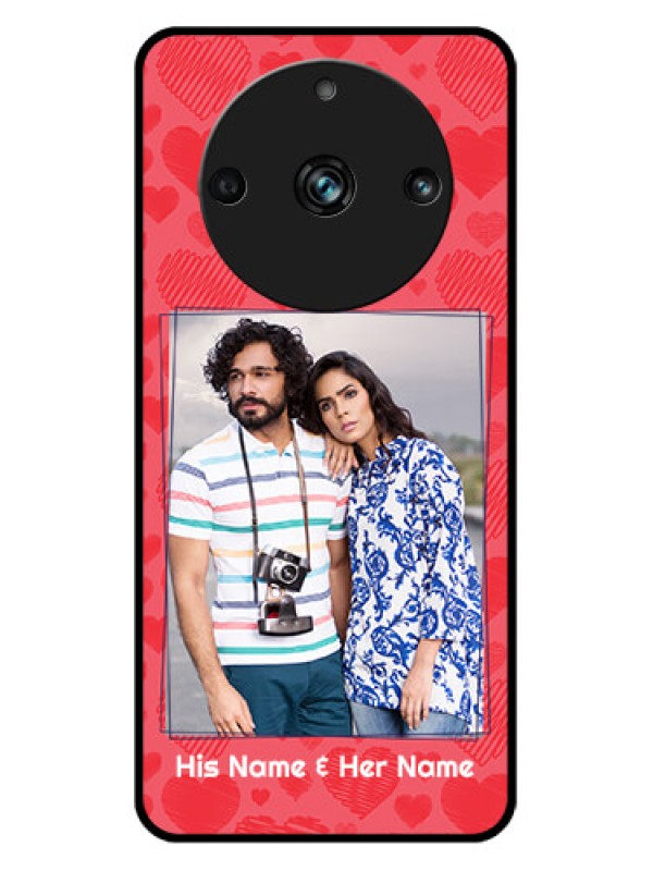 Custom Realme 11 Pro Plus 5G Custom Metal Phone CaseWith Red Heart Symbols Design