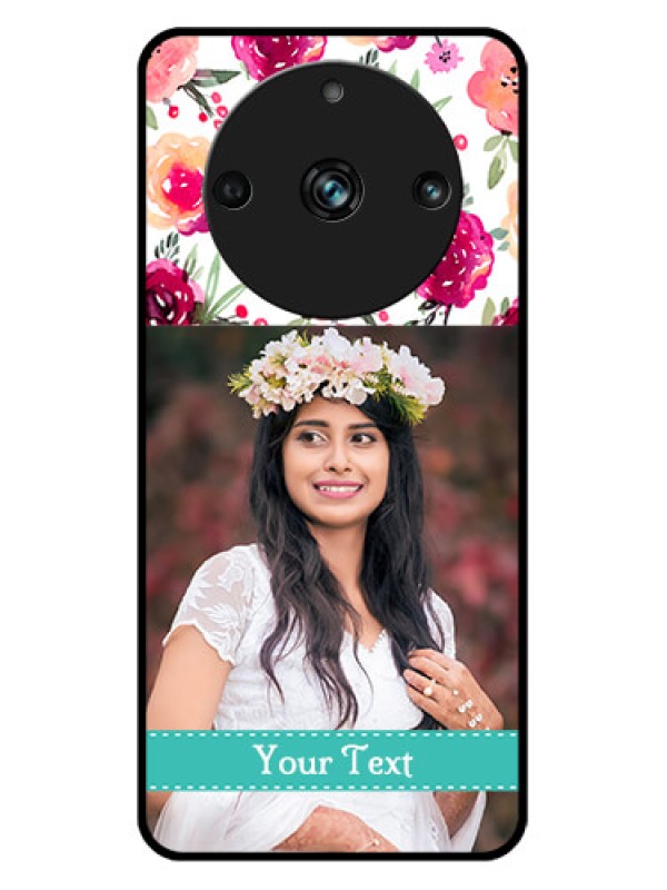 Custom Realme 11 Pro Plus 5G Custom Metal Phone CaseWater Colors Floral Design