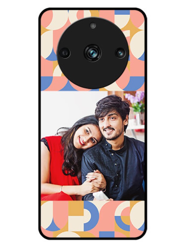 Custom Realme 11 Pro Plus 5G Custom Metal Phone CaseSemi - Circle Maze Pattern Design