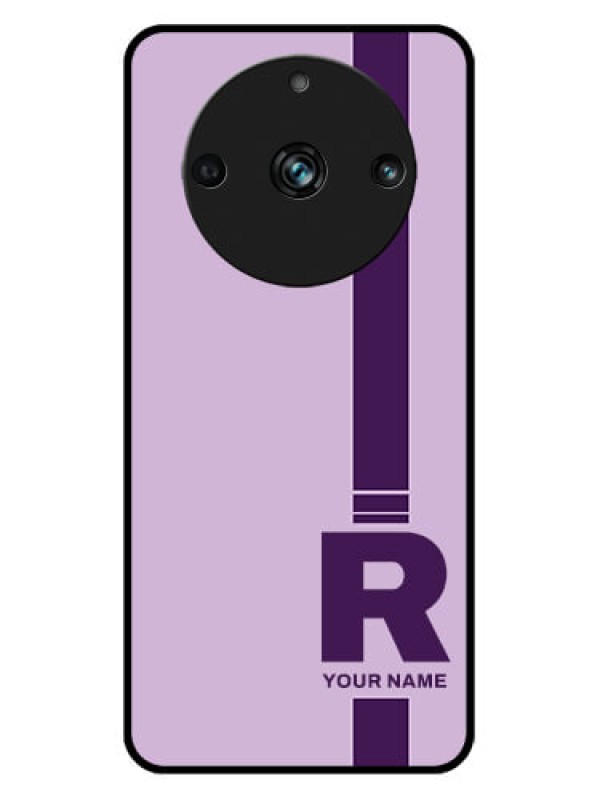 Custom Realme 11 Pro Plus 5G Custom Metal Phone CaseSimple Dual Tone Stripe With Name Design