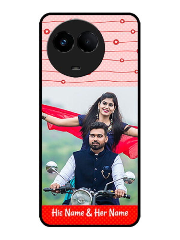 Custom Realme 11x 5G Custom Metal Phone CaseRed Pattern Case Design