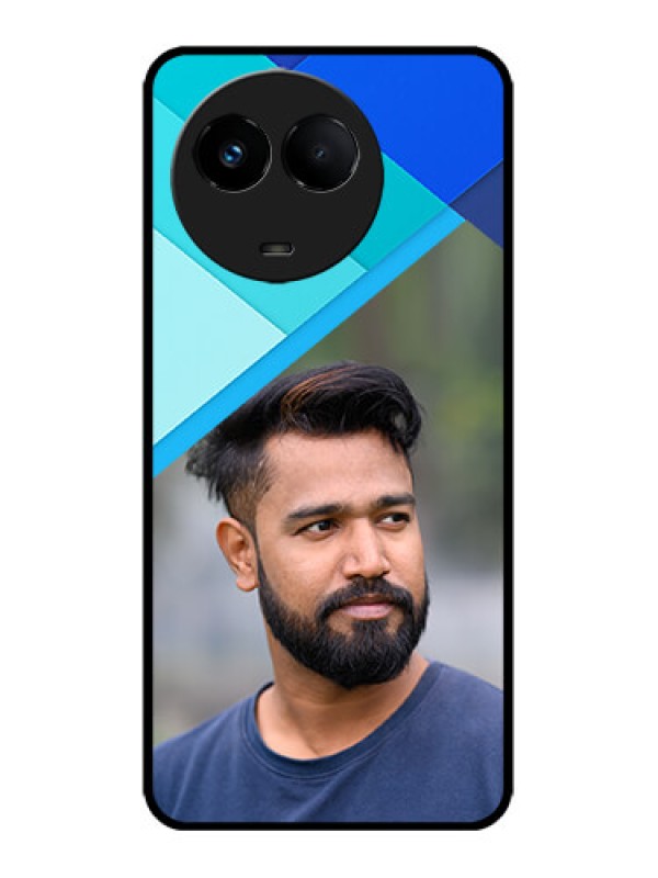 Custom Realme 11x 5G Custom Metal Phone CaseBlue Pattern Design