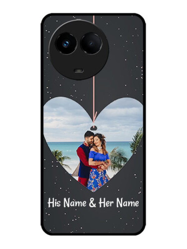 Custom Realme 11x 5G Custom Metal Phone CaseHanging Heart Design