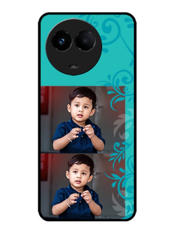 Custom Realme 11x 5G Custom Metal Phone CaseWith Photo And Green Floral Design