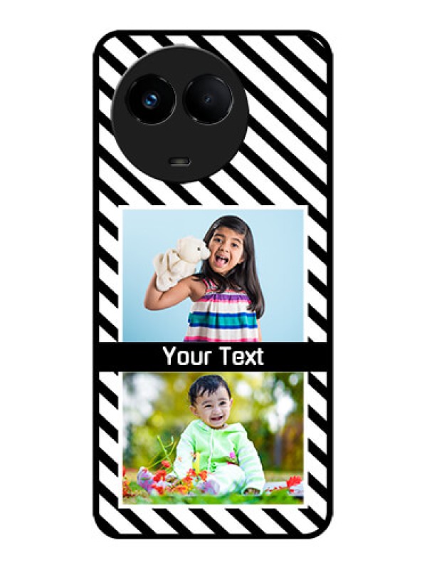 Custom Realme 11x 5G Custom Metal Phone CaseBlack And White Stripes Design