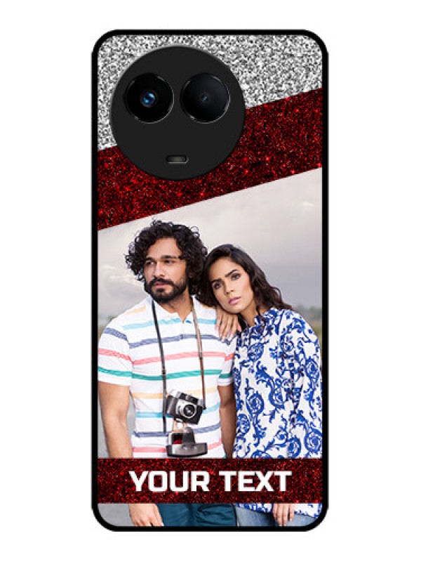 Custom Realme 11x 5G Custom Metal Phone CaseImage Holder With Glitter Strip Design