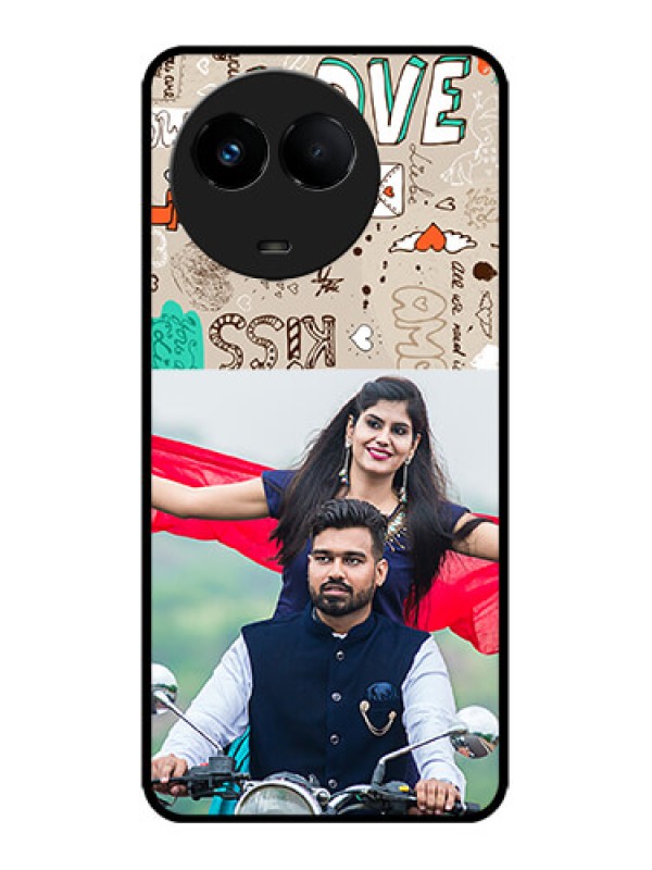 Custom Realme 11x 5G Custom Metal Phone CaseLove Doodle Pattern