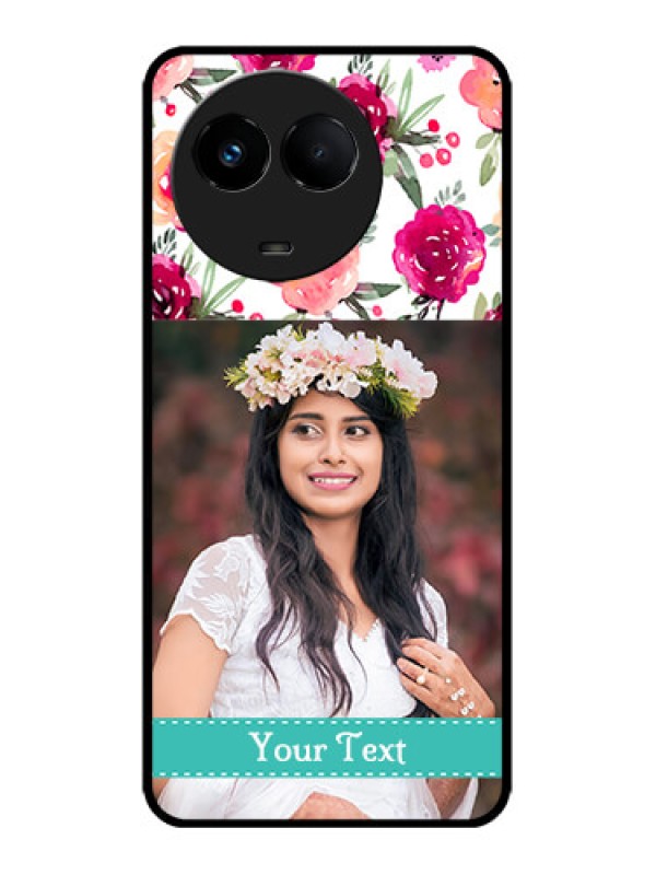 Custom Realme 11x 5G Custom Metal Phone CaseWater Colors Floral Design