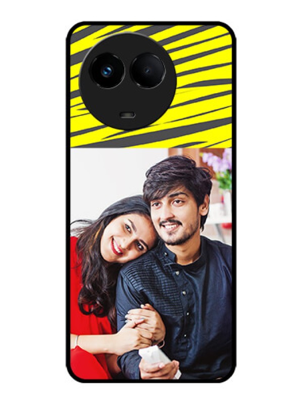 Custom Realme 11x 5G Custom Metal Phone CaseYellow Abstract Design