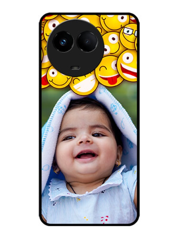 Custom Realme 11x 5G Custom Metal Phone CaseWith Smiley Emoji Design