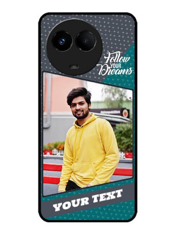 Custom Realme 11x 5G Custom Metal Phone CaseBackground Pattern Design With Quote
