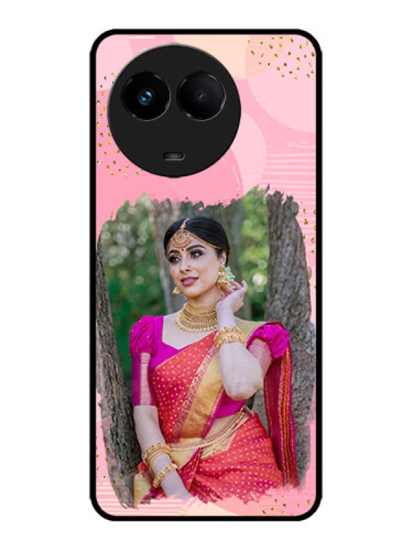 Custom Realme 11x 5G Custom Metal Phone CaseGold Glitter Splash Design