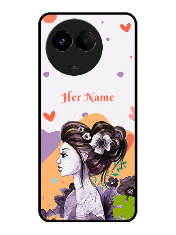 Custom Realme 11x 5G Custom Metal Phone CaseWoman And Nature Design