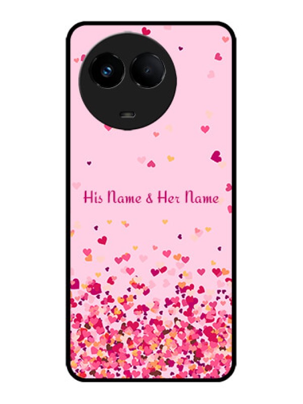 Custom Realme 11x 5G Custom Metal Phone CaseFloating Hearts Design