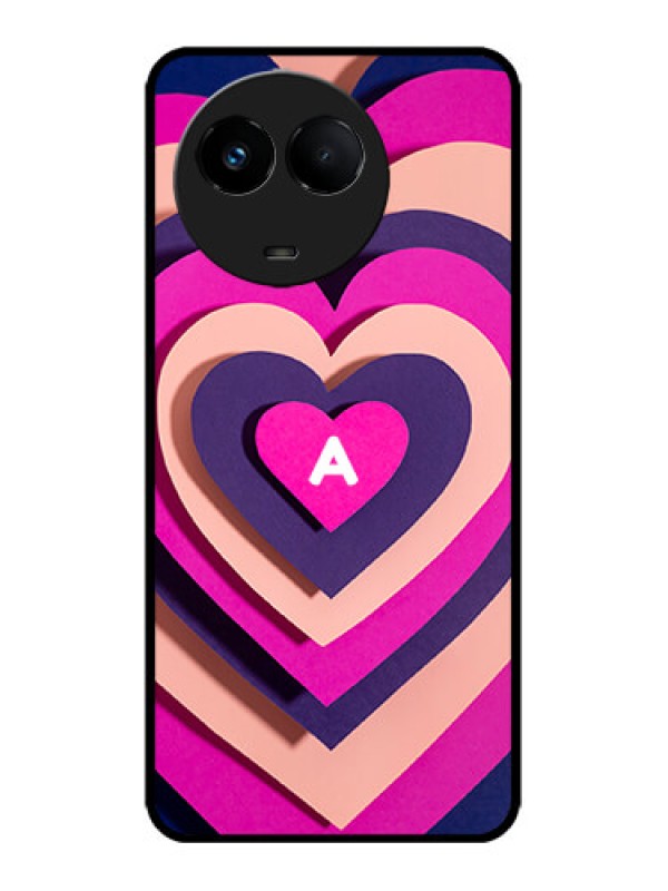 Custom Realme 11x 5G Custom Metal Phone CaseCute Heart Pattern Design
