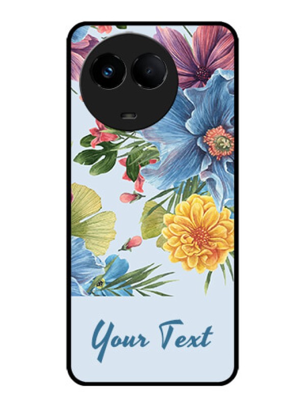 Custom Realme 11x 5G Custom Metal Phone CaseStunning Watercolored Flowers Painting Design