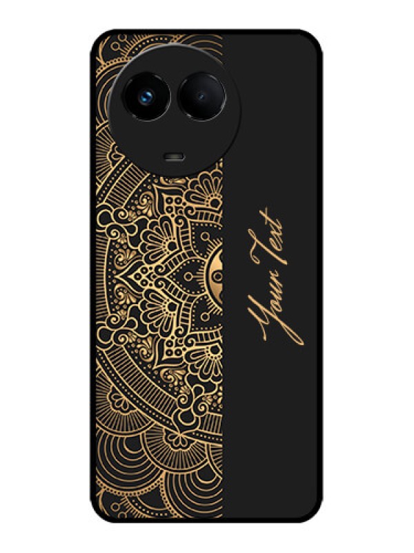 Custom Realme 11x 5G Custom Metal Phone CaseMandala Art With Custom Text Design
