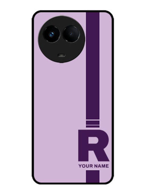 Custom Realme 11x 5G Custom Metal Phone CaseSimple Dual Tone Stripe With Name Design