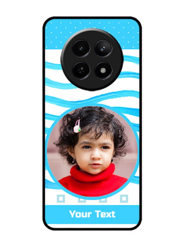 Custom Realme 12 5G Custom Metal Phone CaseSimple Blue Case Design