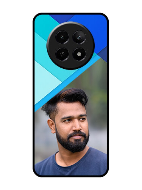 Custom Realme 12 5G Custom Metal Phone CaseBlue Pattern Design