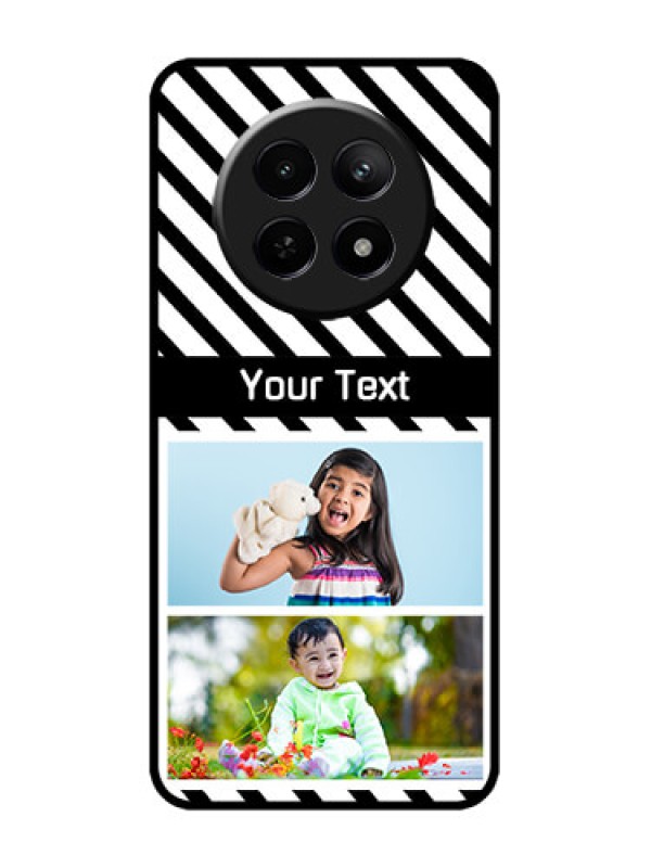 Custom Realme 12 5G Custom Metal Phone CaseBlack And White Stripes Design