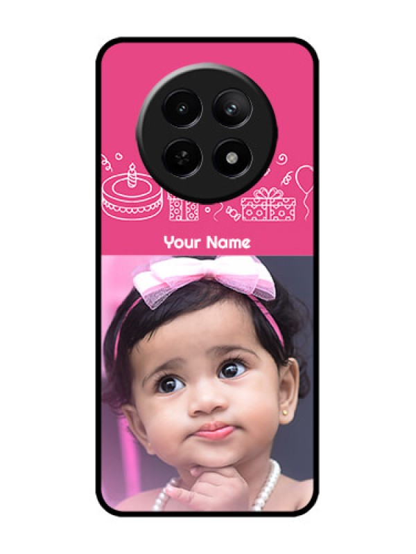 Custom Realme 12 5G Custom Metal Phone CaseWith Birthday Line Art Design