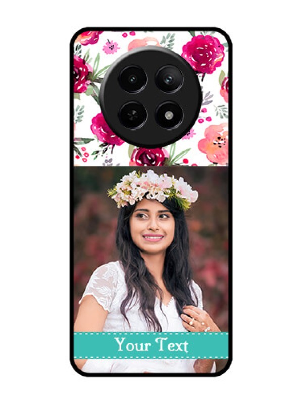 Custom Realme 12 5G Custom Metal Phone CaseWater Colors Floral Design