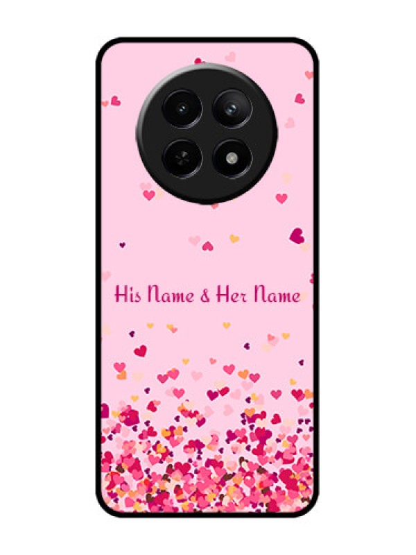 Custom Realme 12 5G Custom Metal Phone CaseFloating Hearts Design
