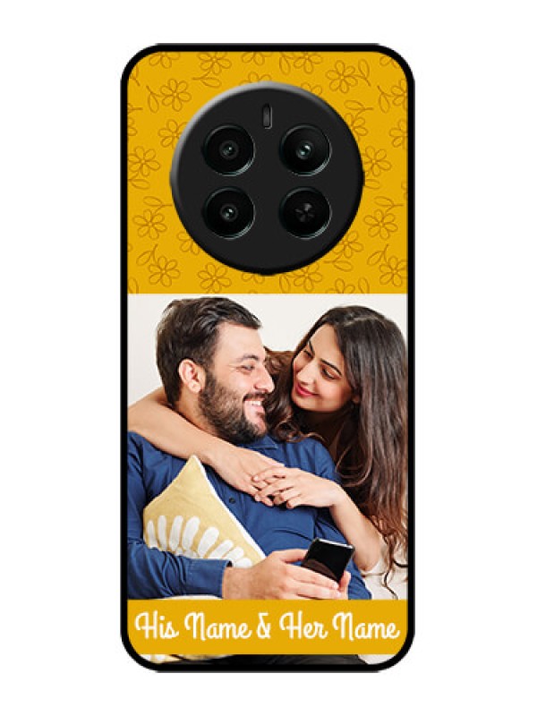 Custom Realme 12 Plus 5G Custom Metal Phone Case - Yellow Floral Design