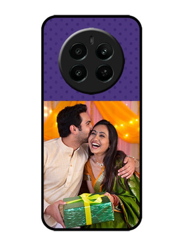 Custom Realme 12 Plus 5G Custom Metal Phone Case - Violet Colored Pattern Design