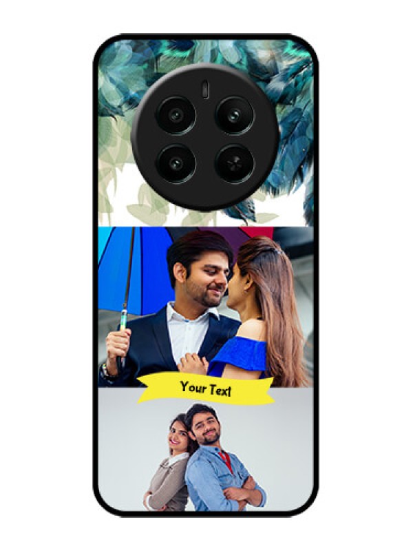 Custom Realme 12 Plus 5G Custom Metal Phone Case - Image With Boho Peacock Feather Design