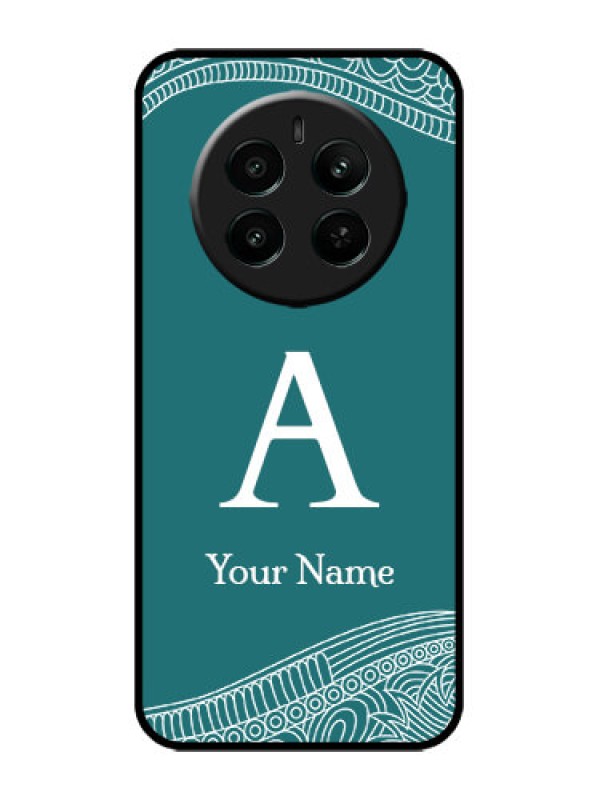 Custom Realme 12 Plus 5G Custom Metal Phone Case - Line Art Pattern With Custom Name Design