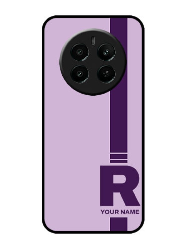 Custom Realme 12 Plus 5G Custom Metal Phone Case - Simple Dual Tone Stripe With Name Design