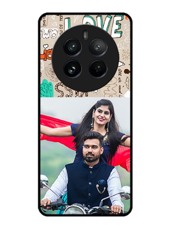 Custom Realme 12 Pro 5G Custom Metal Phone CaseLove Doodle Pattern